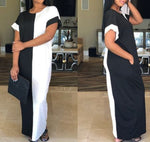 COLOR BLOCK MAXI DRESS