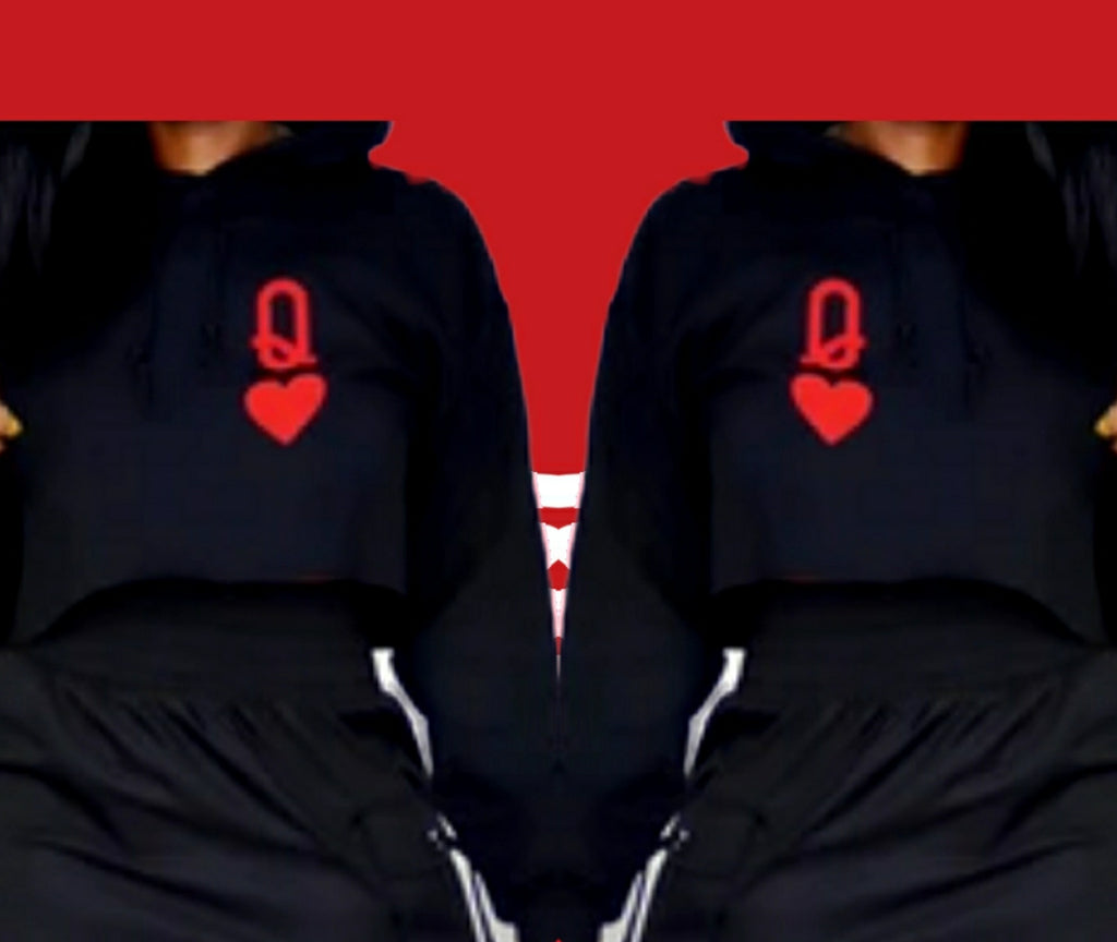 QUEEN BAE CROPPED HOODIE