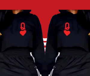 QUEEN BAE CROPPED HOODIE